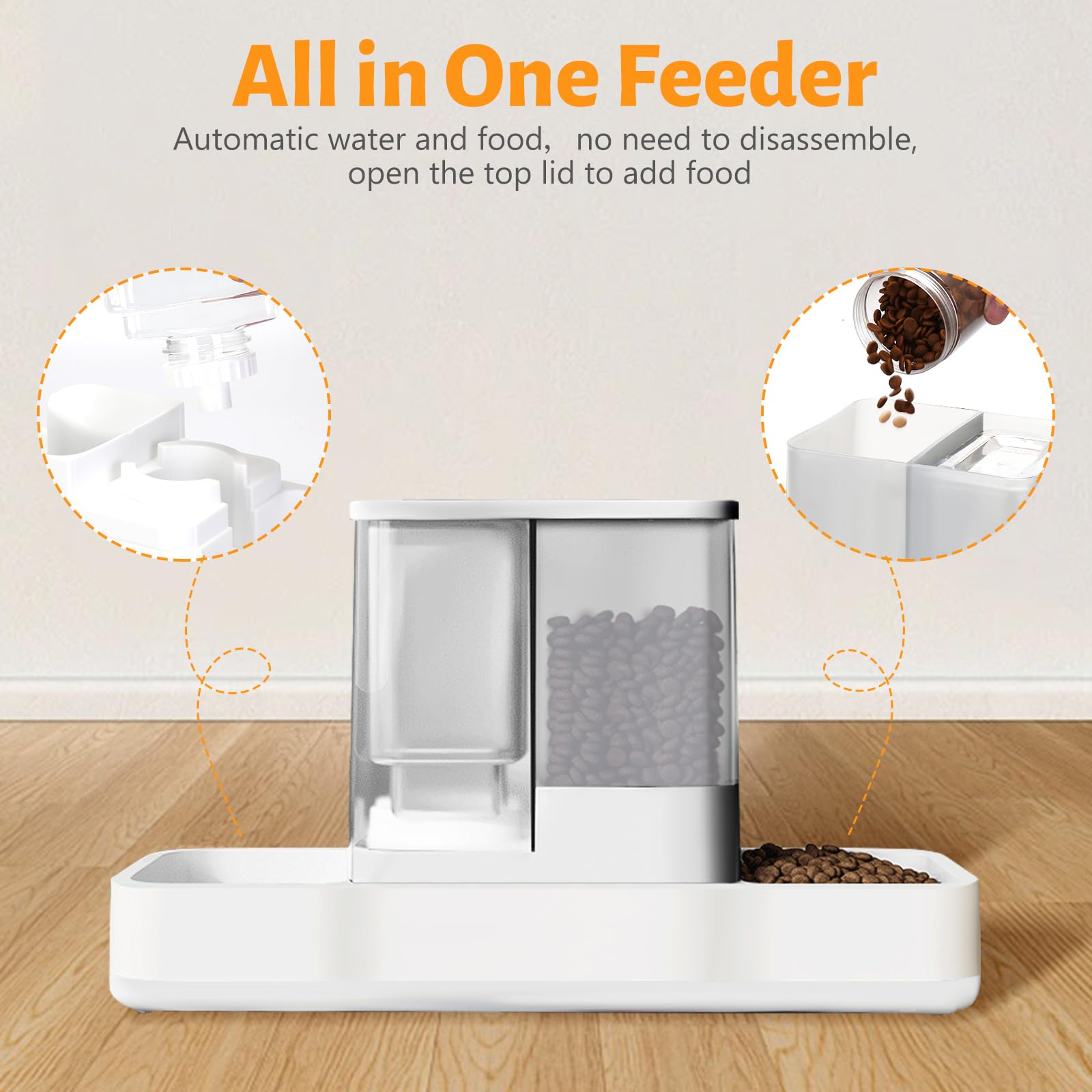 Yummy Sam Comedero automático para mascotas pequeñas y dispensador de agua, 2 en 1 de gravedad para gatos y bebedero, juego de comedero para mascotas pequeñas y medianas, perros, cachorros y gatitos
