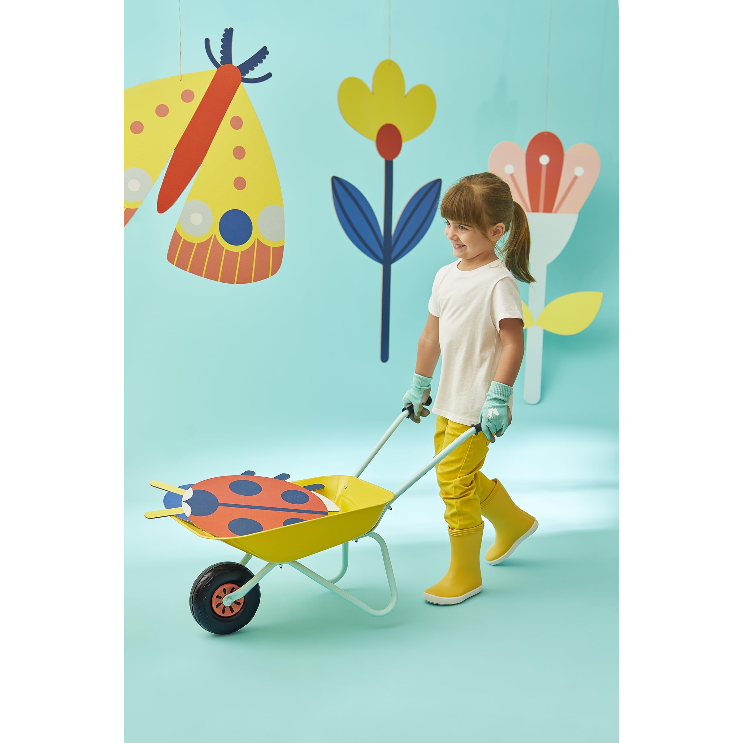 Janod - Carretilla de Metal para niños a Partir de 2 años - Adecuada para niños para Actividades de jardinería y al Aire Libre - A Partir de 2 años