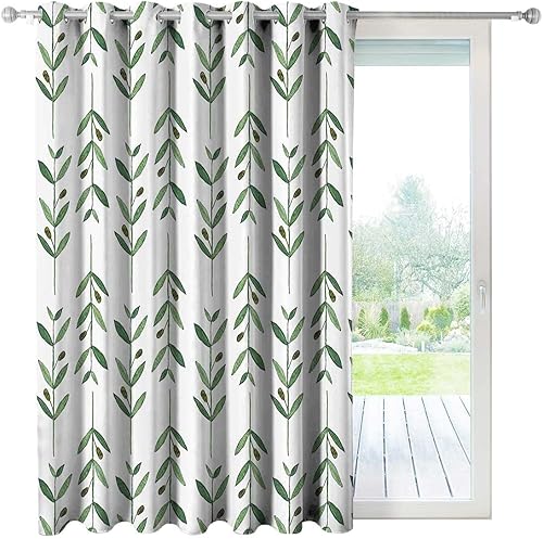 Cortinas naturales para patio, color verde helecho, cortinas opacas para niños, 1 panel, 63 pulgadas de ancho x 63 pulgadas de alto