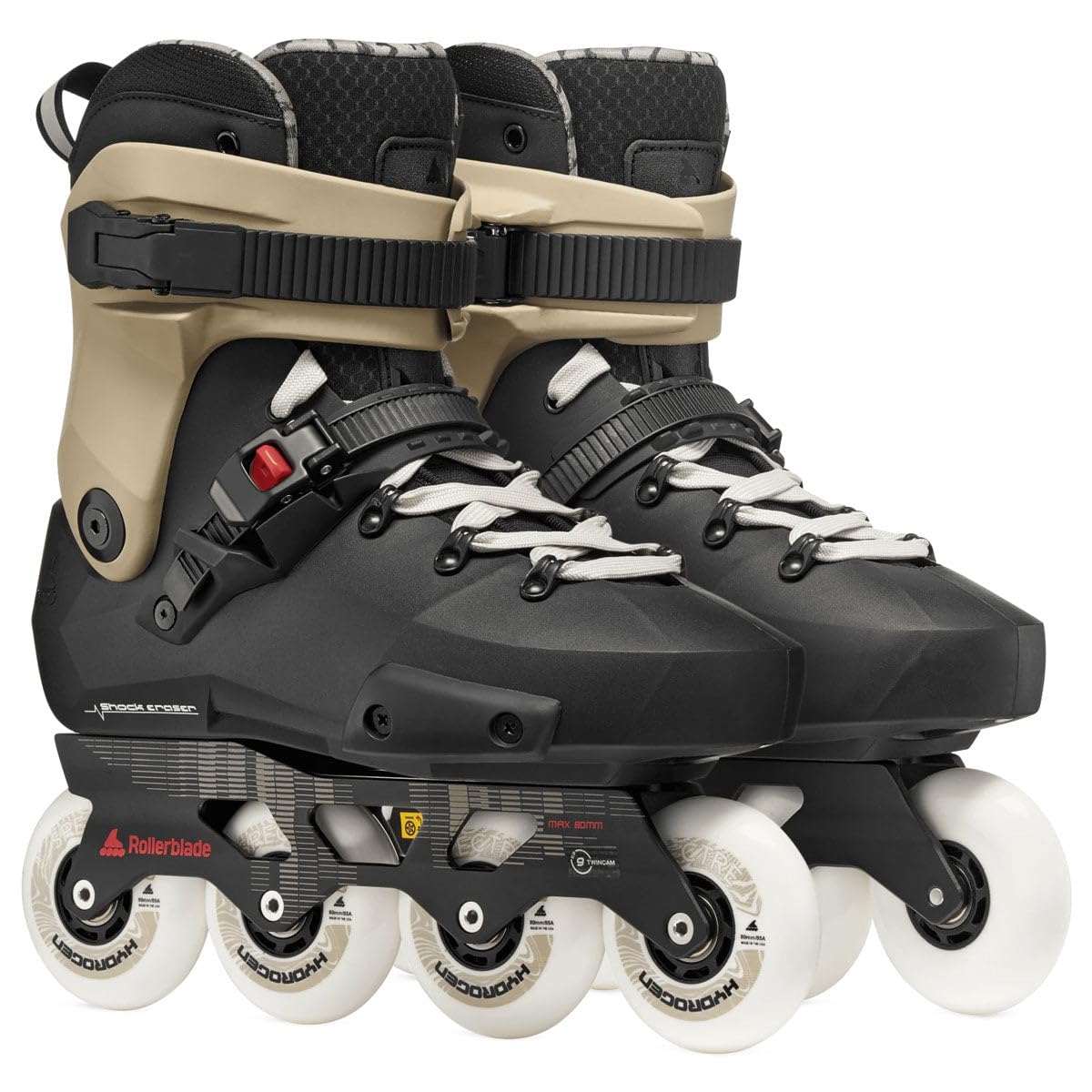 Rollerblade Twister XT Freeskate Urban Rollschuhe, Hellgrau/Violett, 80 mm, Aluminium, Hydrogen Spectre Rollen (Schwarz/Sand/Rot, 36,5-37)