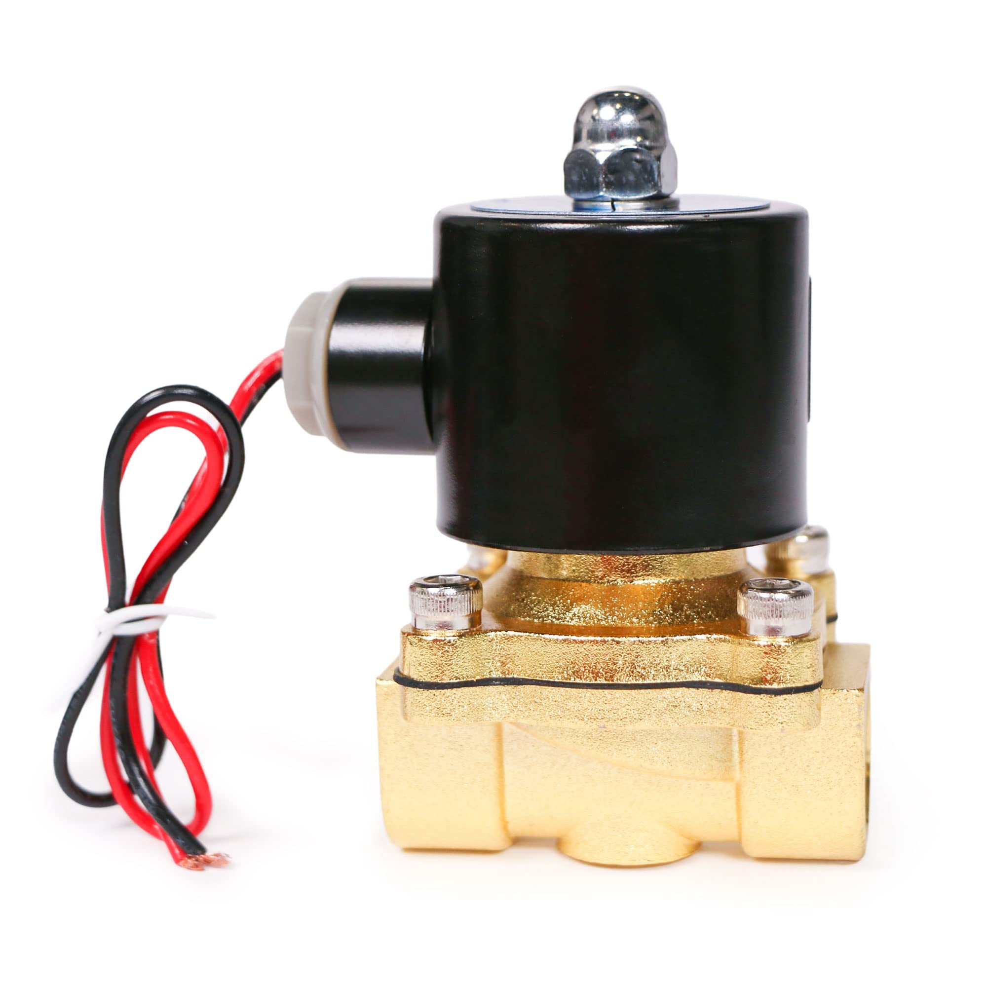 U.S. Solid Électrovanne 1/2" – Alliage de zinc, 24V DC, joint NBR, normalement fermé, pour eau, gaz, huile