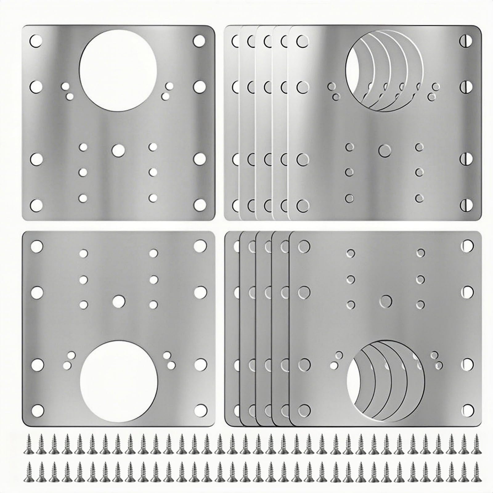 12PCS Cabinet Hinge Repair Plate Kit Durable Stainless Steel Door Hinge Repair Kit-image-15