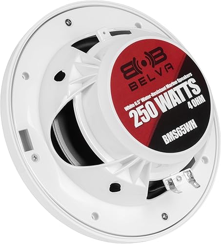 Miniatura 5 de BELVA BMS65WH 500W Peak (250W RMS) 6.5 "altavoces marinos coaxiales blancos de 2 vías para barcosATVUTVSxSPowersport