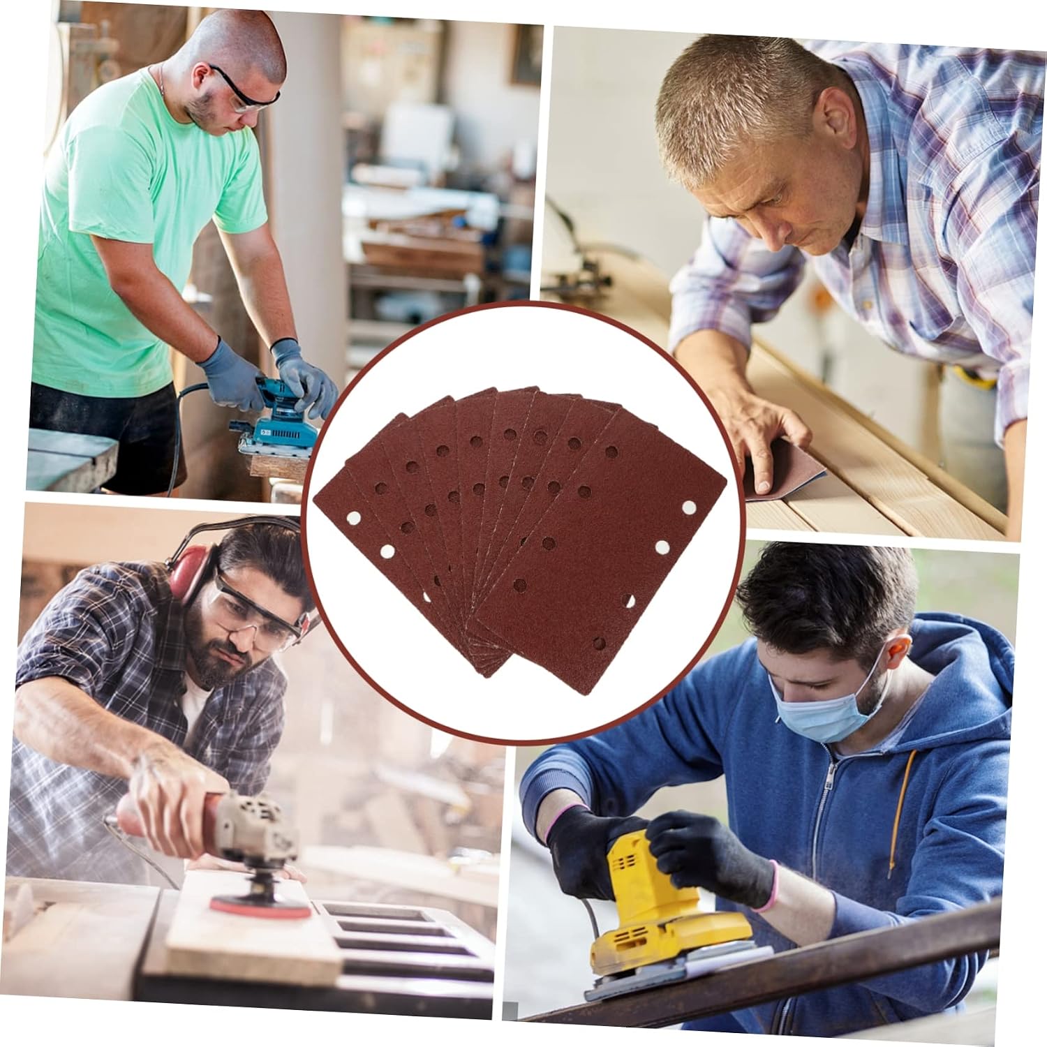 TEHAUX 30Pcs Sanding Discs Self Stick Sandpaper for Detail Woodworking Includes Grits for Polishing Grinding and Surface Finishing