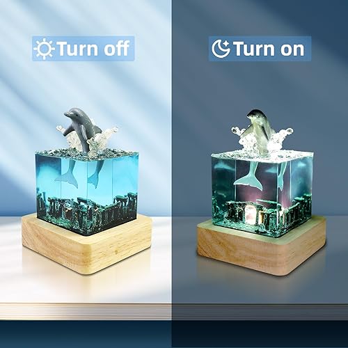 Miniatura 10 de eletriace Adornos decorativos de alce blanco de cerezo rosa, luces nocturnas de resina epoxi, decoración de habitación y sala de estar, regalos