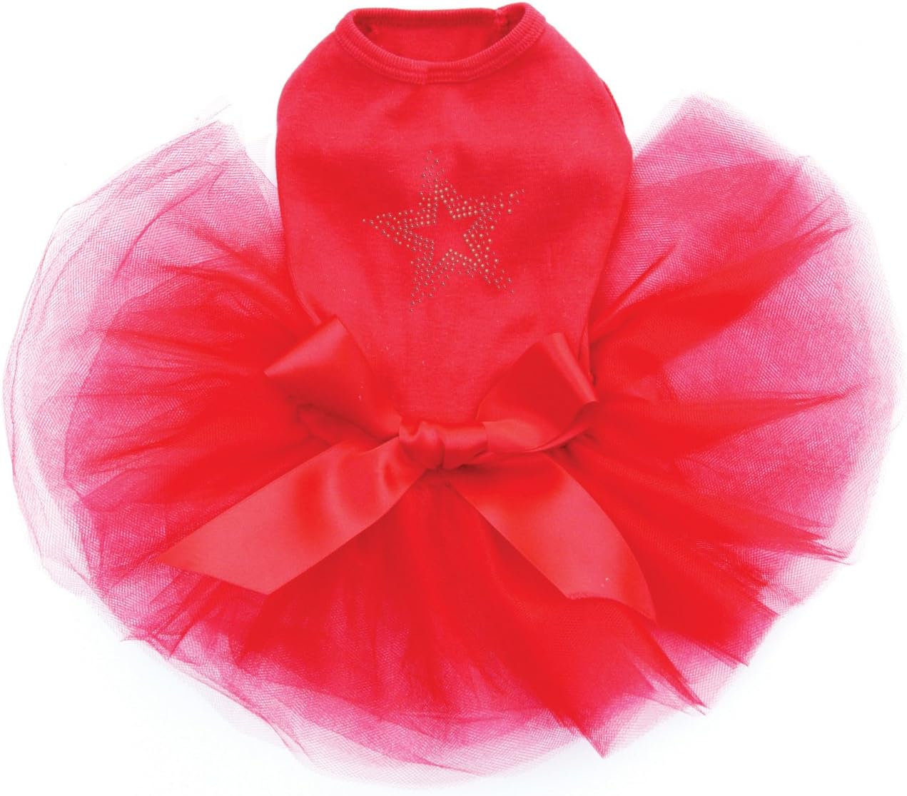 Red Star - Bling Rhinestone Patriotic Dog Tutu Dress, XS Red