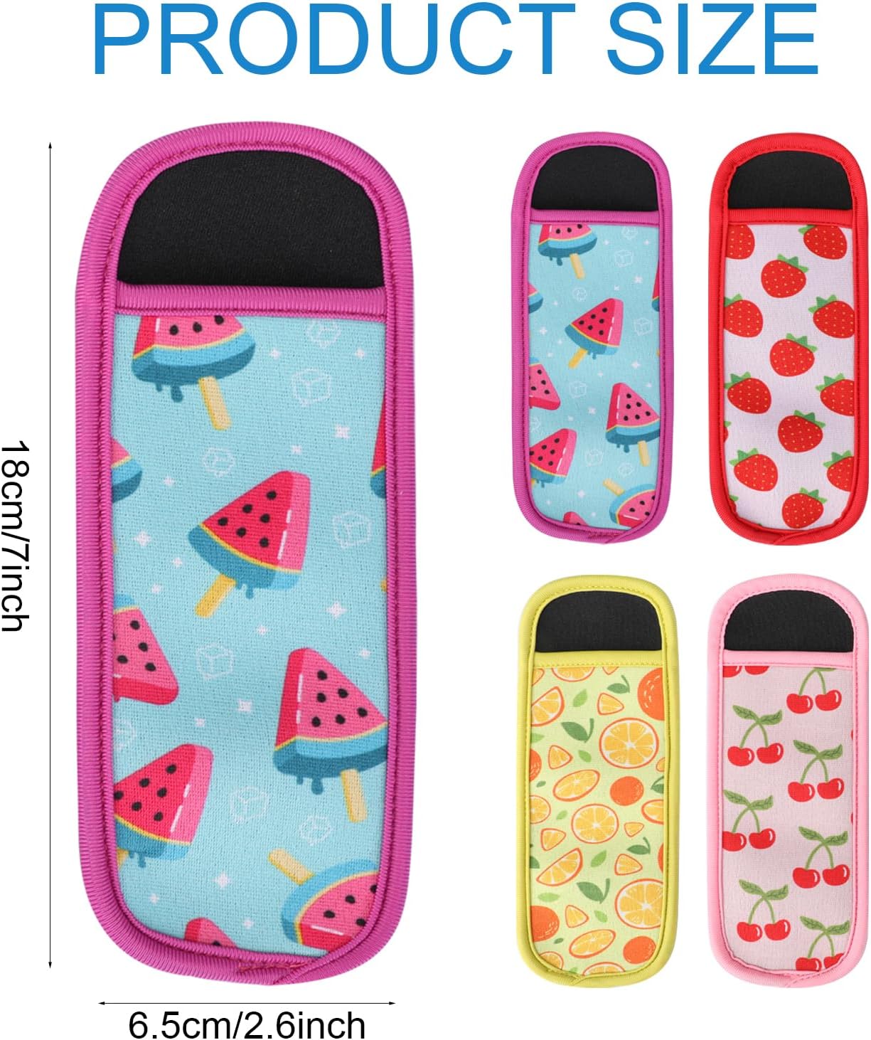 Ice Pop Sleeves Popsicle Sleeves Freeze Pop Sleeve Reusable Ice Pop Holder Popsicle Sleeve Bags Washable Neoprene Popsicle Holder Holders Antifreezing Sleeves for Treat Yogurt Ice Cream Boy Girl 4Pcs