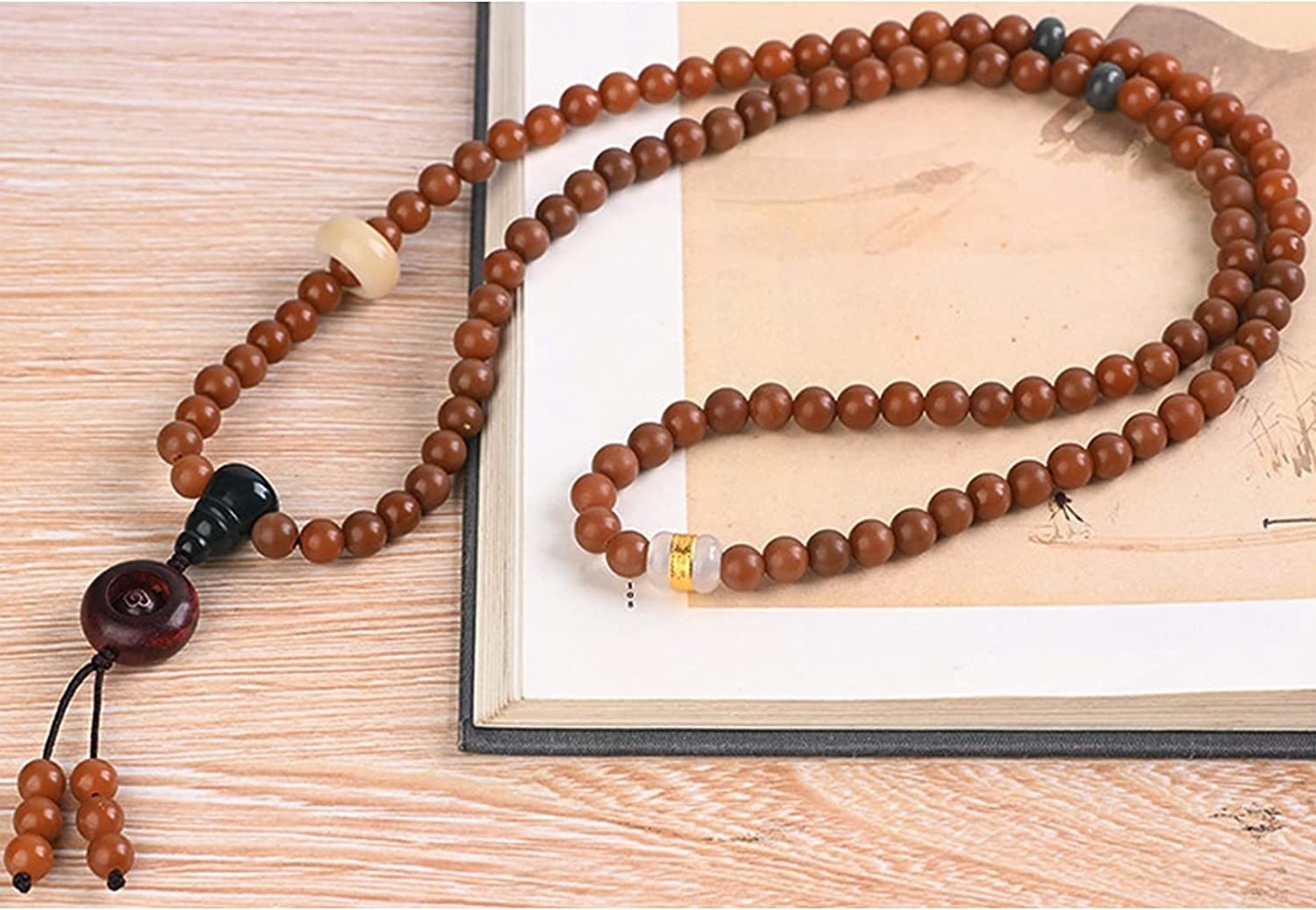 Amazon.co.jp: マラ瞑想仏教数珠ネックレス、ブレスレット、女性