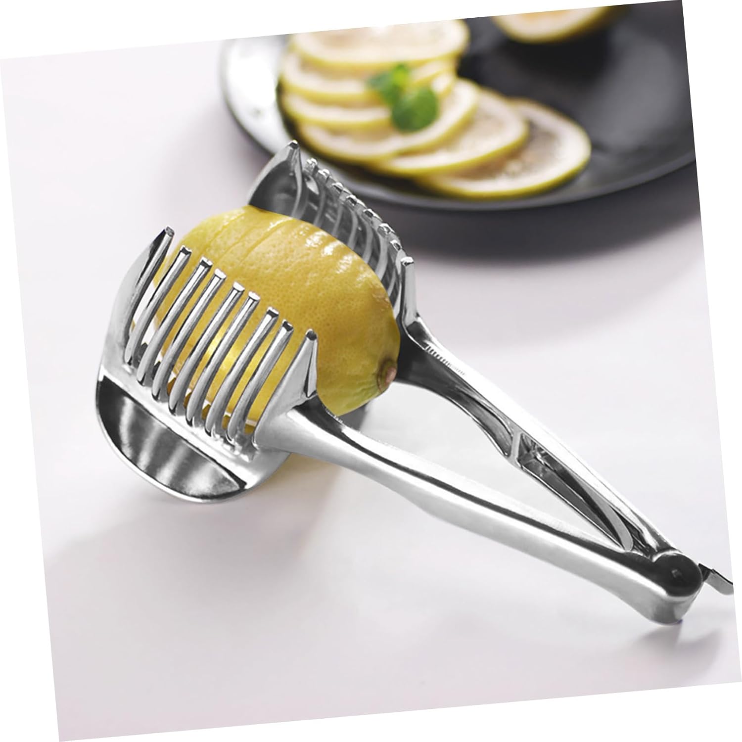 Manual Lemon Slicer Cutter Body and Secure Grip with Aluminium Alloy
