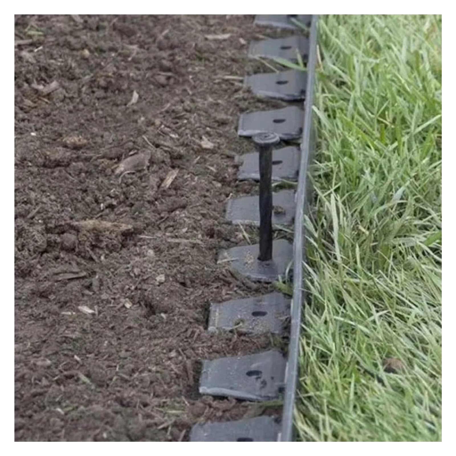 Bordures de Jardin, Bordure de pelouse en Plastique 32 Pieds sans Bordure Jardin Noire avec 30 enjeux