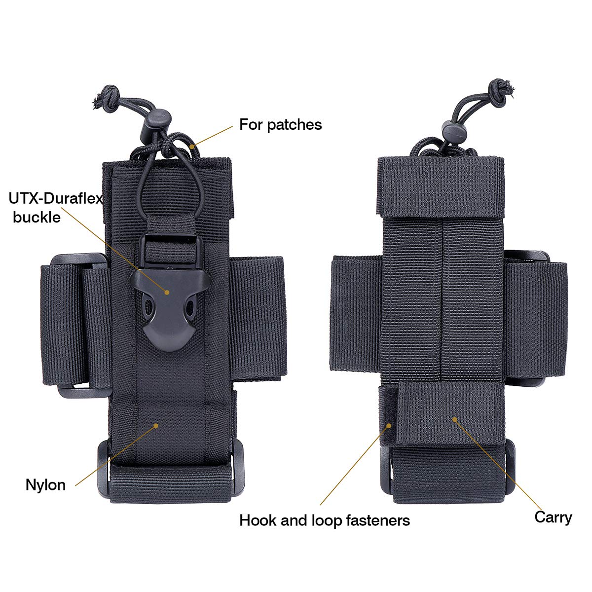 Funda Ajustable para Radio de Dos vías, de Nailon, para Walkie Talkie(2 Paquete)