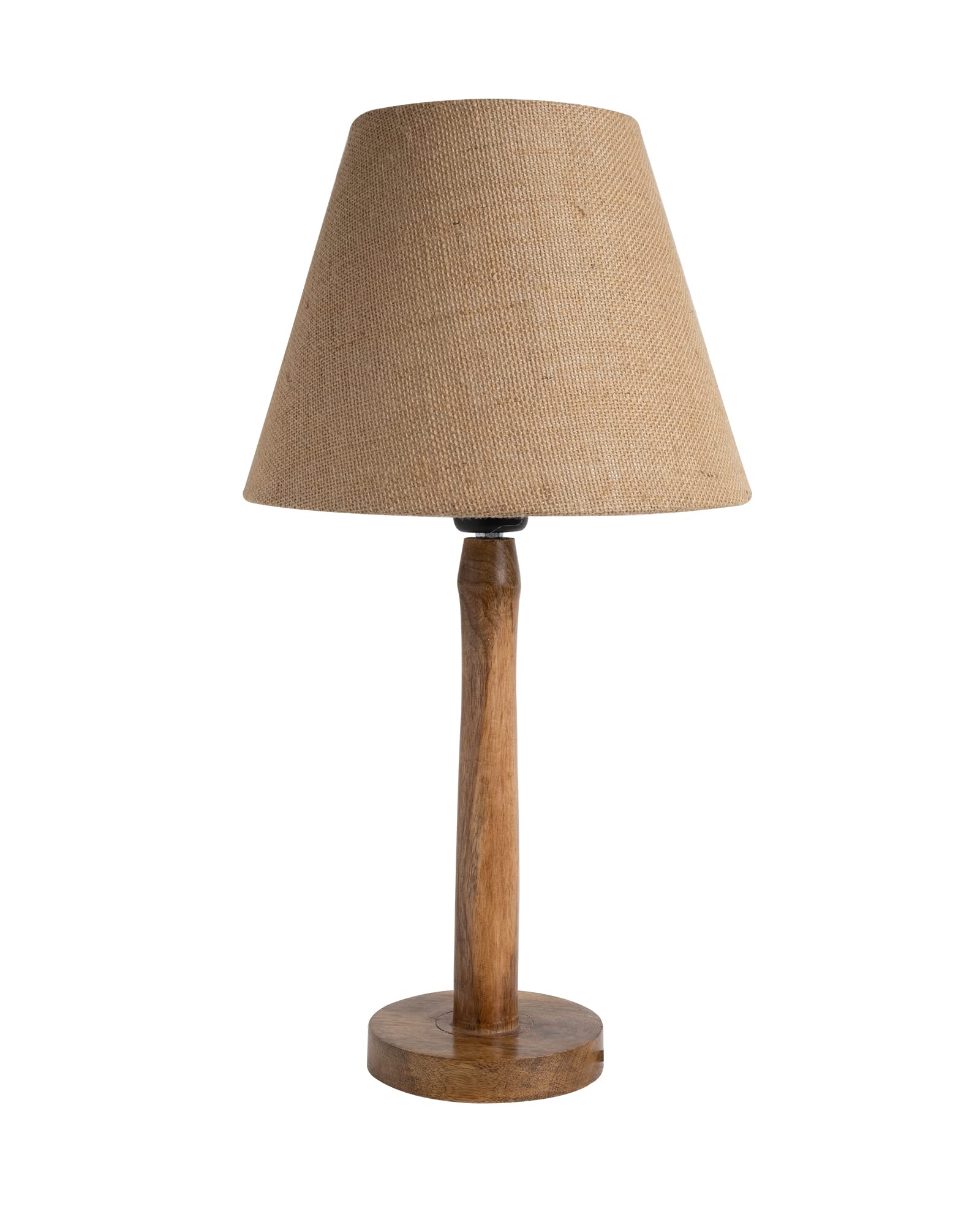 Homesake® Table Lamps for Home Decoration Items, Side Table Lamp for Bedroom Decoration Items, Night Lamp for Bedroom Table, Balcony, Nordic - (Wooden Base, Jute) - Image 2 thumbnail