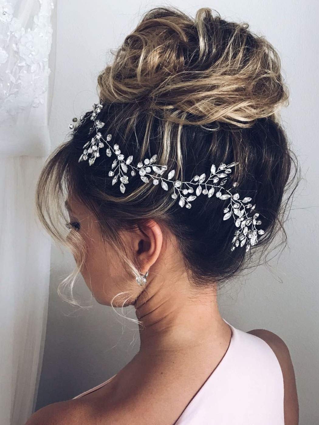 Unicra Bride Wedding Rhinestone Hair Vine Bridal Silver Hair Piece Crystal Headband Hair Accessories for Women and Girls (17.7inches) (Silver) - Image 8