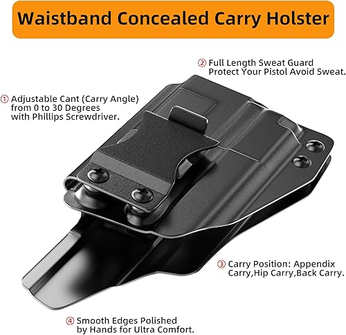 Miniatura 5 de Funda Taurus G2C, IWB para Taurus G2CG2G2SPT111PT140, funda de transporte oculta en la cintura interior, funda táctica para pistola Kydex, diestra,