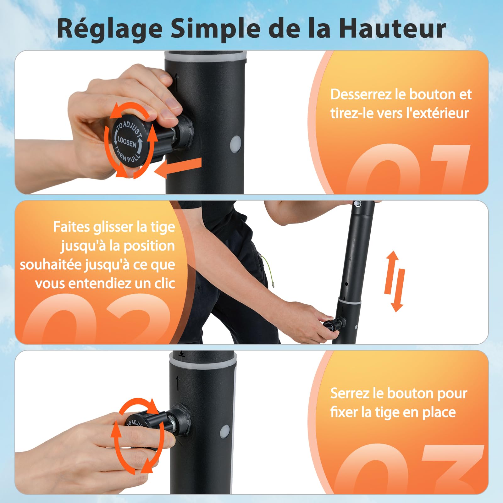 GYMAX Panier de Basket Mobile Portable pour Enfants Adultes, 18 Hauteurs Réglables 100-305cm, Utilisation Intérieure et Extérieure, Base Remplissable d'eau ou de Sable, Panneau Incassable