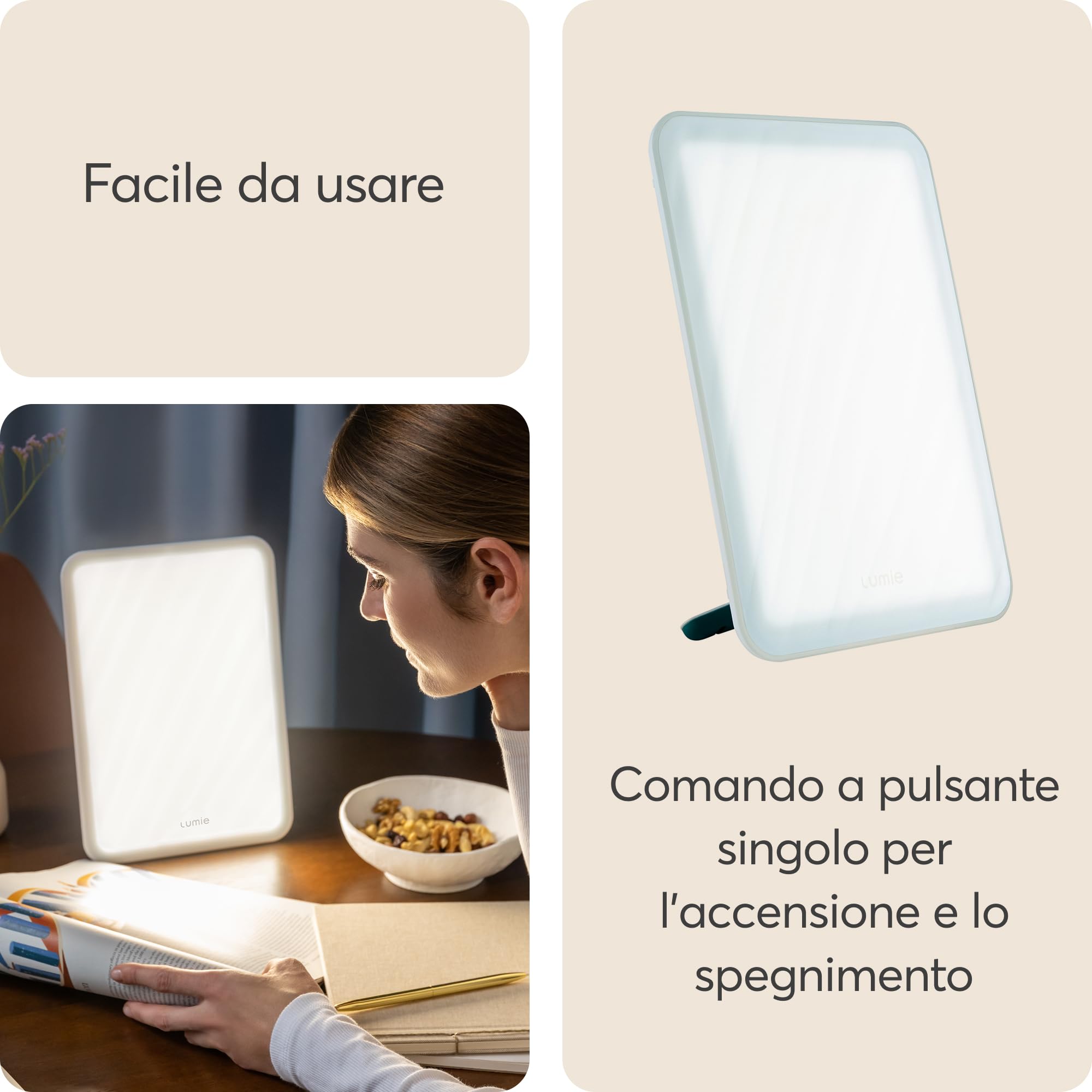 Lumie nlbve 0000 Vitamin L, Elegante luce con doccia 10.000 Lux per una efficace Sad Fototerapia