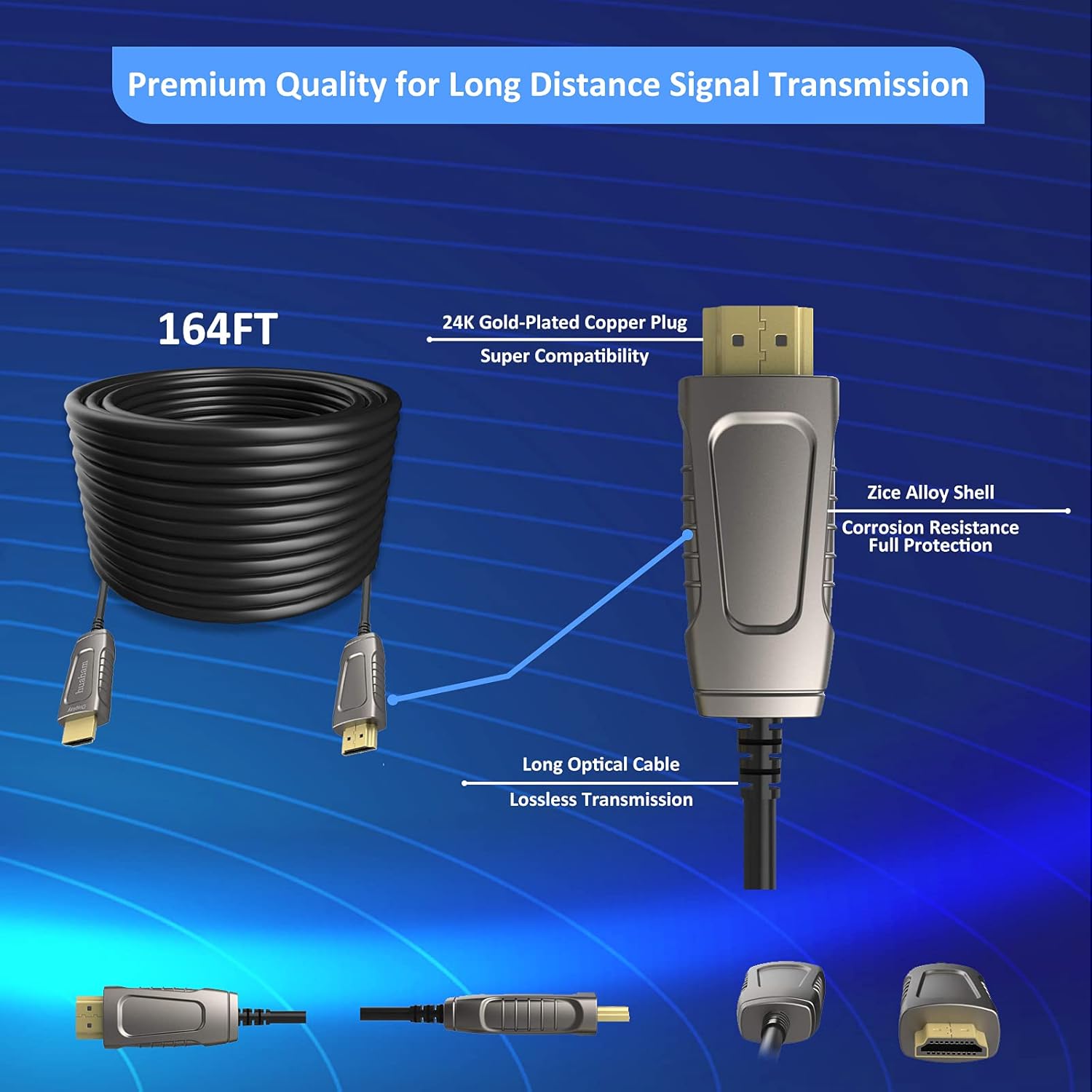 Exсluѕіvе Dіѕсоunt 🔥 Huaham Fiber HDMI Cable, Light Speed Optic HDMI2.0b Cable, Support HDR10, ARC, HDCP2.2, 3D, Dolby Vision, 18Gbps Subsampling 4:4:4/4:2:2/4:2:0 (fiber-50m)