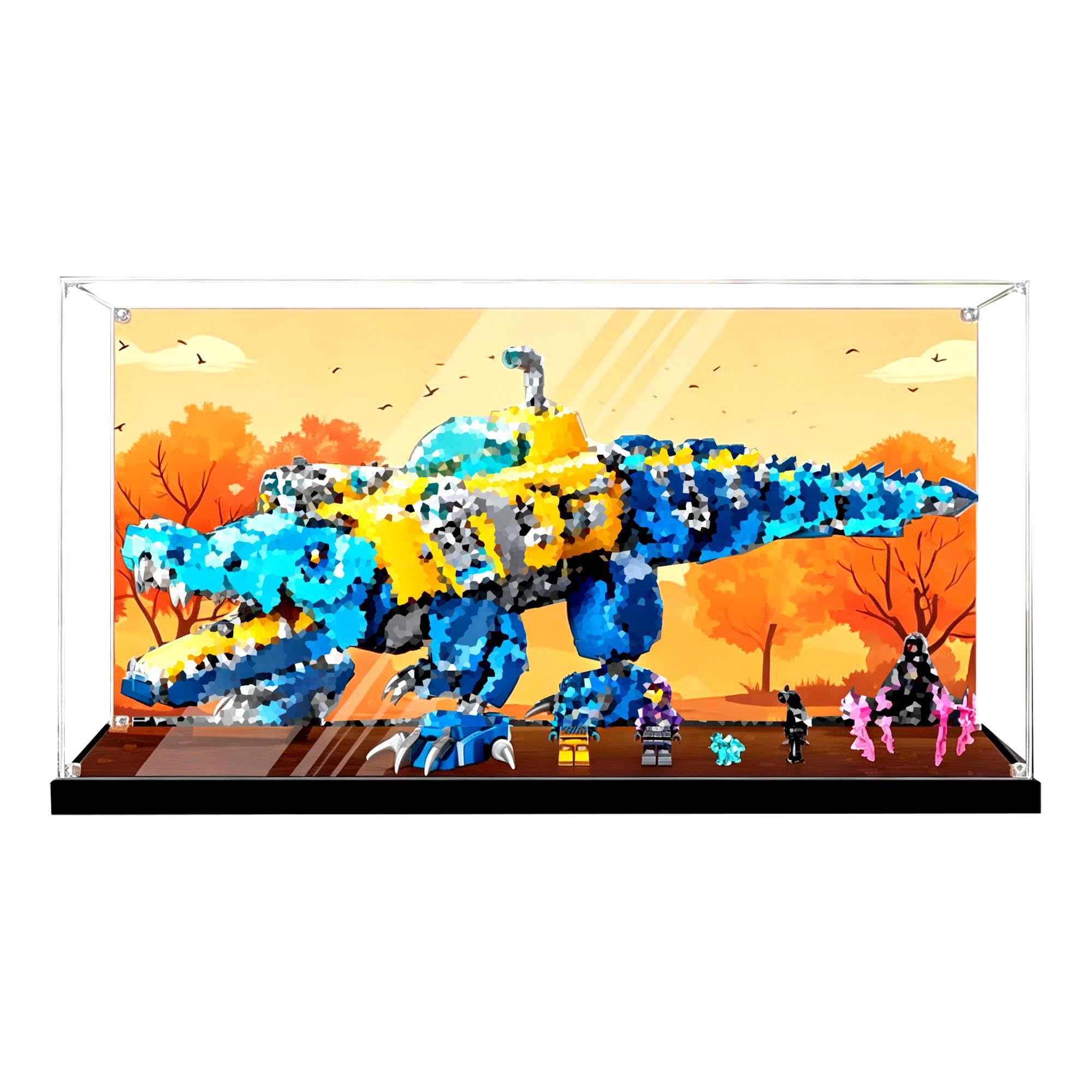 Dustproof Clear Showcase, Fits for Le-go 71512 Submarine Sets (Background A)