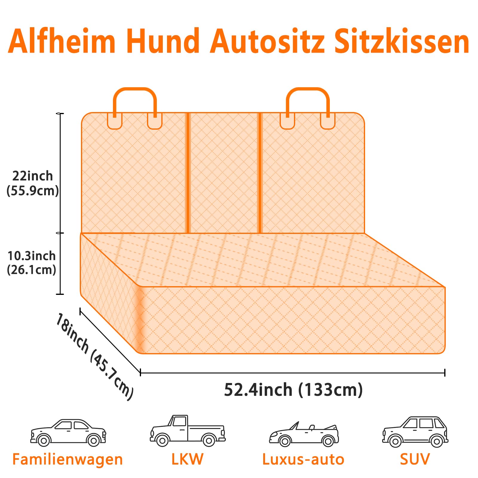 Alfheim Hundedecke Auto Rückbank, Autoschondecke Hund Rücksitz universelle Passform für die meisten Autos, Wasserdichter kratzfester Rücksitzbezug, rutschfeste, strapazierfähige, waschbare Hundereise