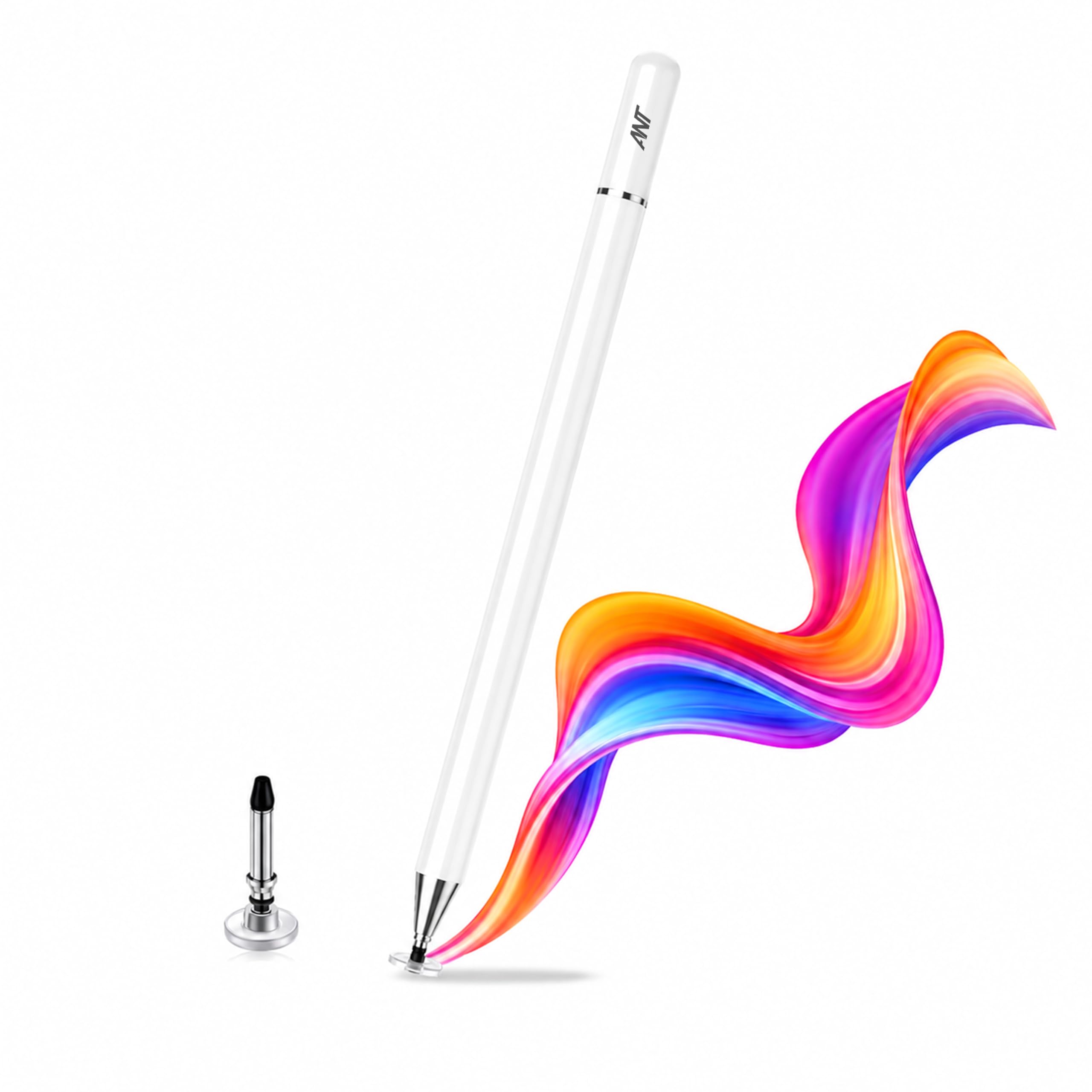 Ant META Pencil 100 Stylus Pen for iPad, iPhone, Android Tablets & Smartphones | Precision Disc Tip, No Charging, Magnetic Cap, Aluminum Body for Drawing, Writing, Note Taking & Signatures - White-image-14