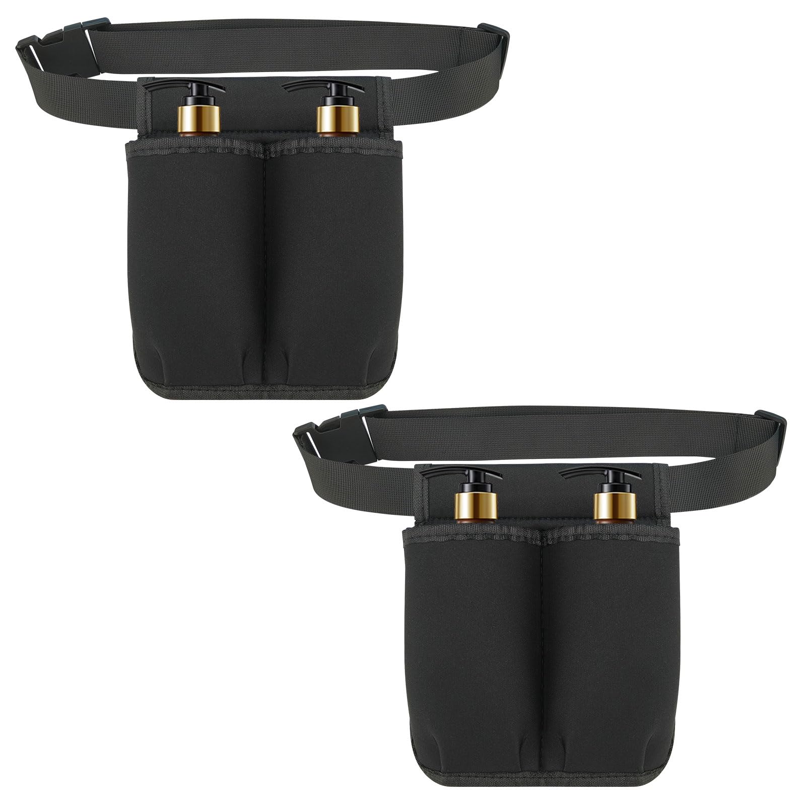 2 Pack Massage Oil Bottle Holster 2 Pocket, Lotion Bag Waist Holder Pouch with Adjustable Belt, Massage Therapy Supplies for Therapist Easy Access Accessories (2 Pocket)