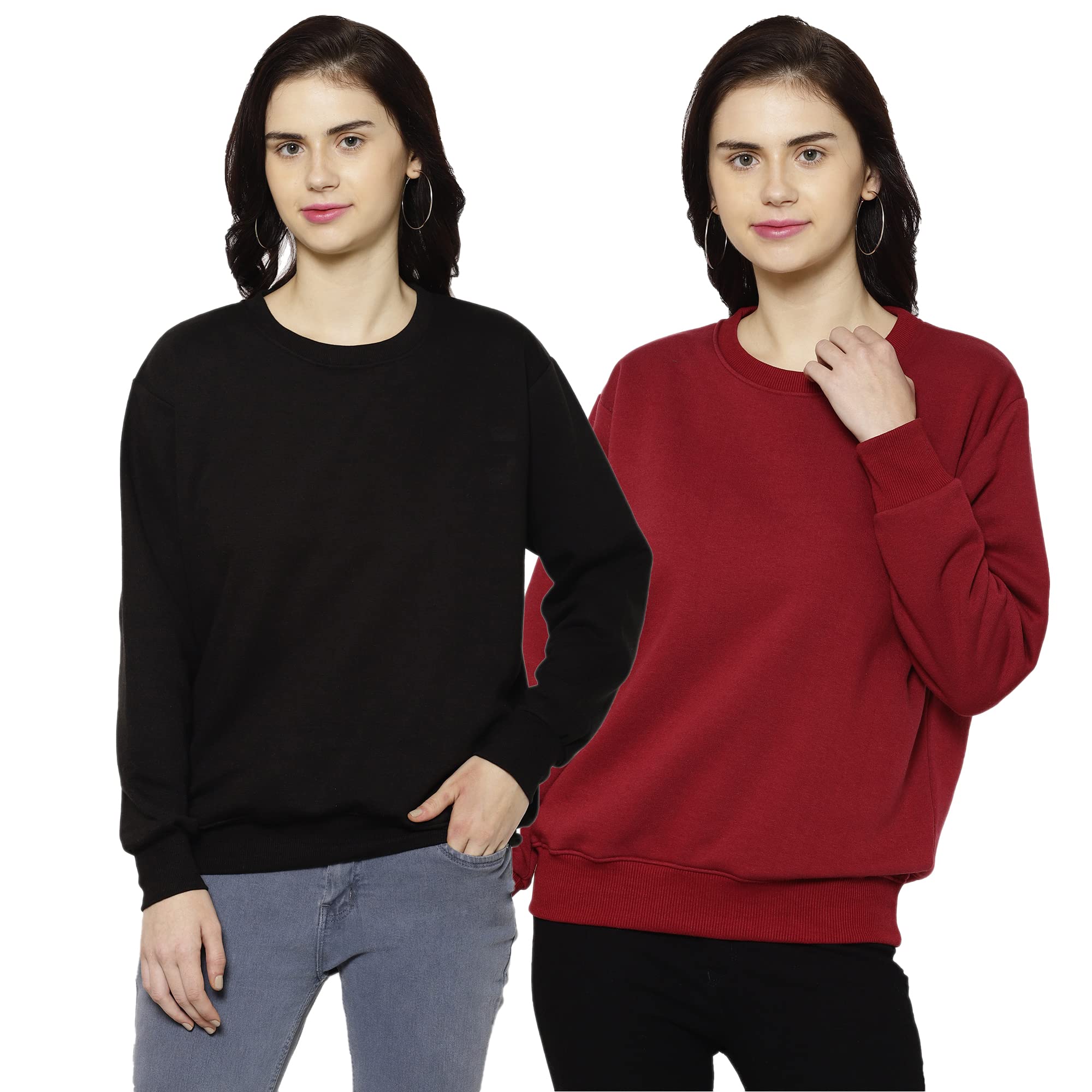 mack jonney Fleece Round Neck Sweatshirt for Women (Pack of 2)-SW_RN_BLK_BLU_002-P-picture-51