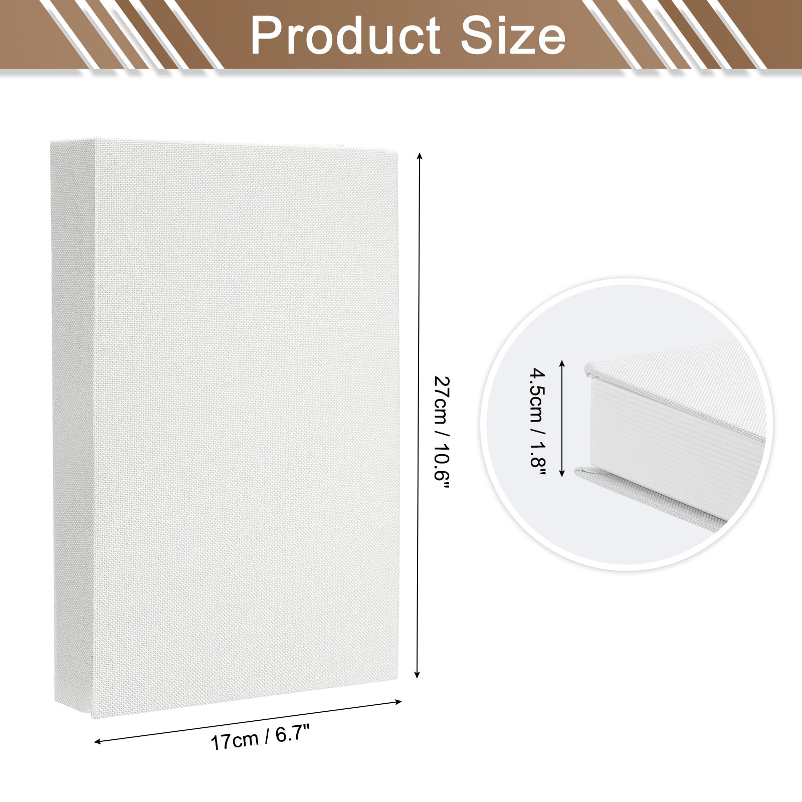 QUARKZMAN Libri Decorativi, 27 x 17 cm Libri Finti in Lino per Decorazione Falsa Decorazione Libro per Estetica Moderna Casa Ufficio Tavolino Mensola Scrivania Display, Bianco