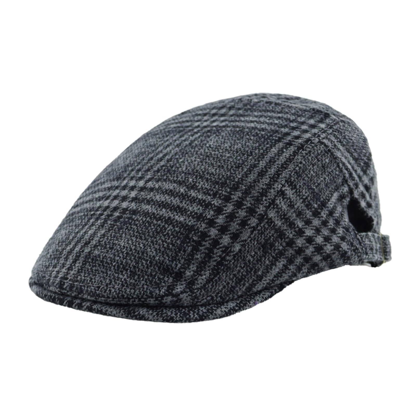 WETOO Pet voor heren, platte pet, Newsboy pet, zwart, driving cabbie jacht, AA3 Katoen Zwart, M