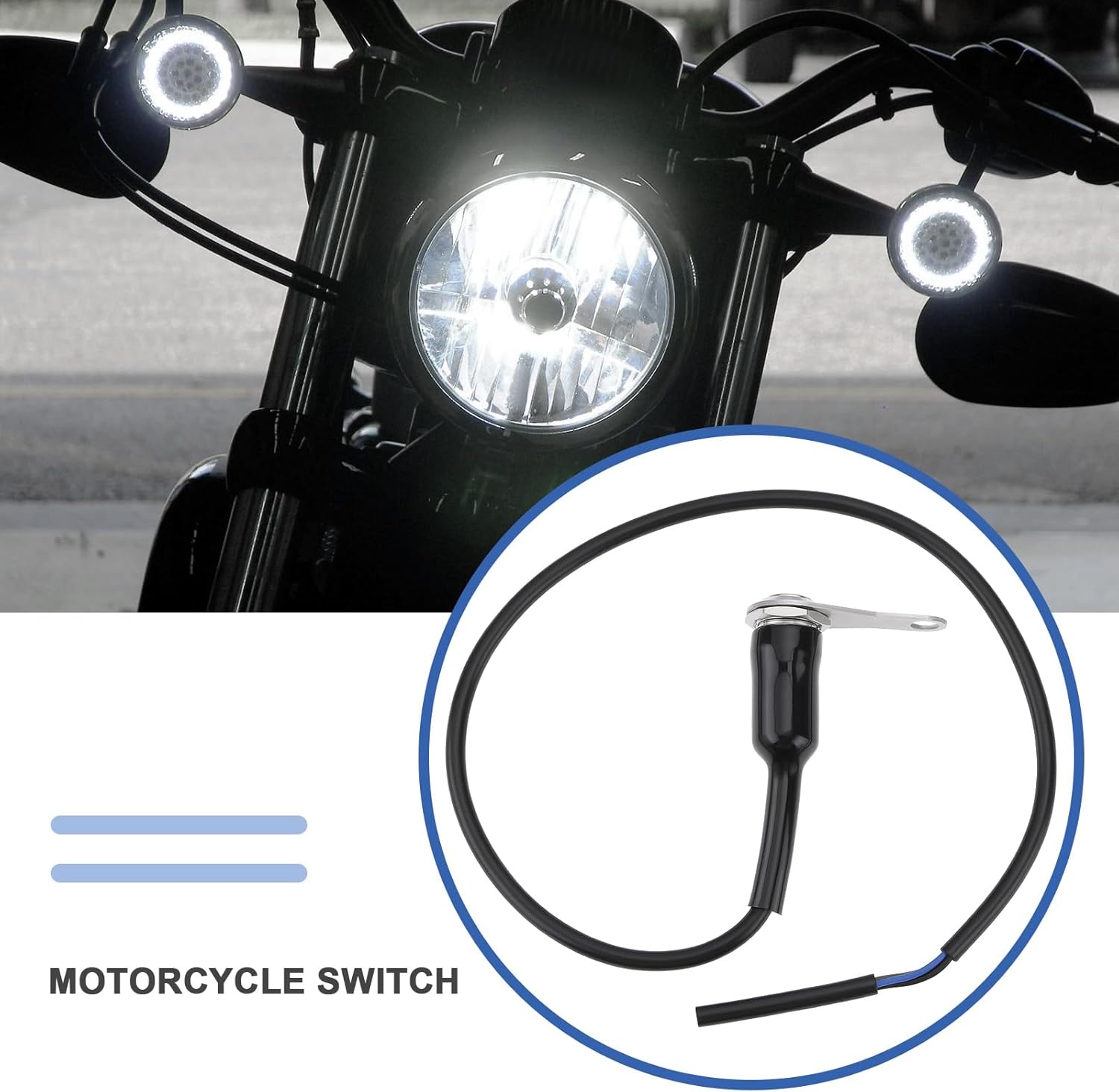 LED Motorcycle Switch DC12V/10A ON-Off Handlebar Adjustable Mount Waterproof Switches for Headlight Fog Light
