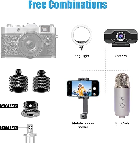 Miniatura 6 de Paquete de 8 adaptadores de soporte de micrófono de 58 hembra a 38 macho y 38 hembra a 58 macho, 58 hembra a 14 macho y 14 hembra a 58 macho