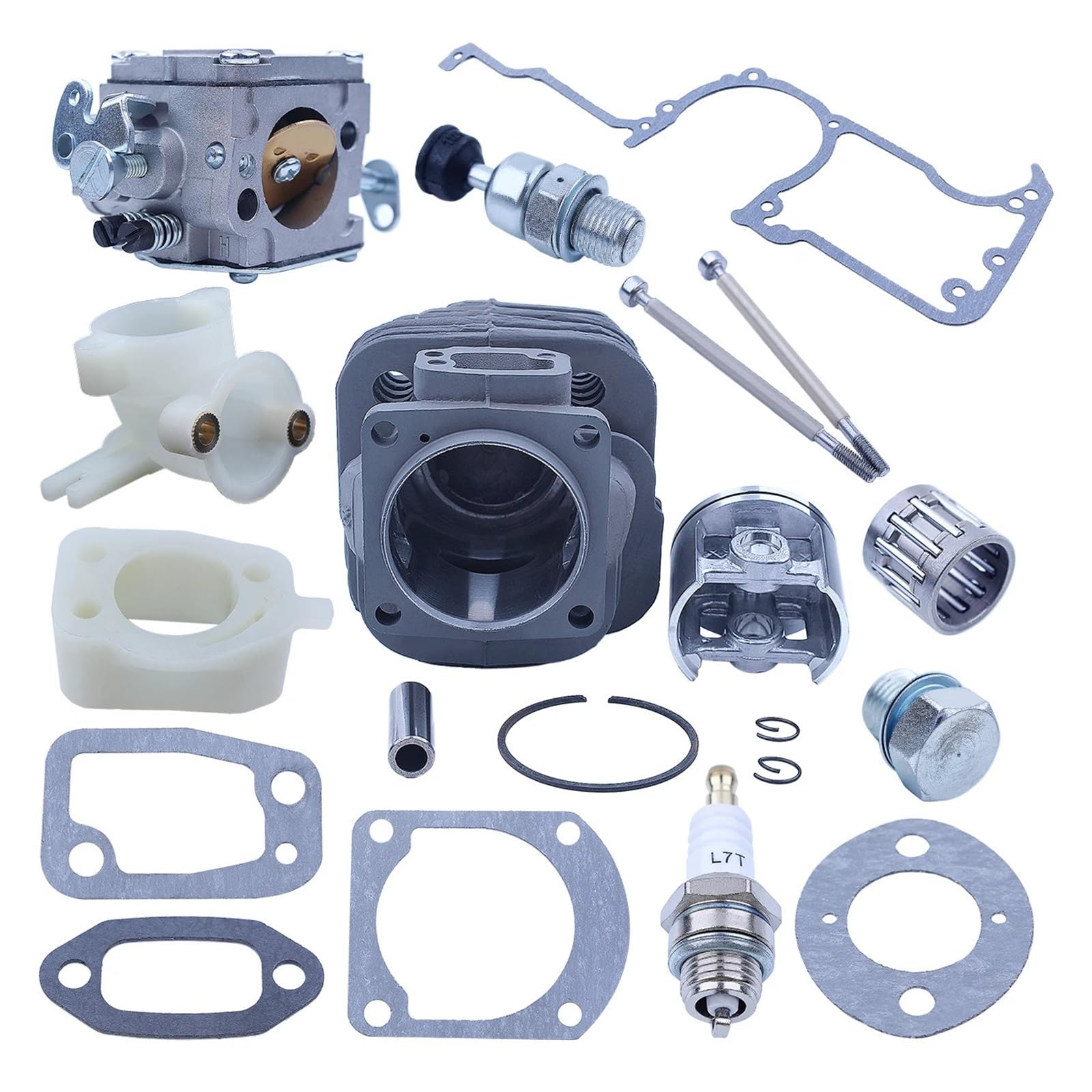 Compatible avec le Kit de révision Piston cylindre à gros alésage 52mm Husqvarna 266XP 266 266SE XP SE 61 pièces entretoise d'admission