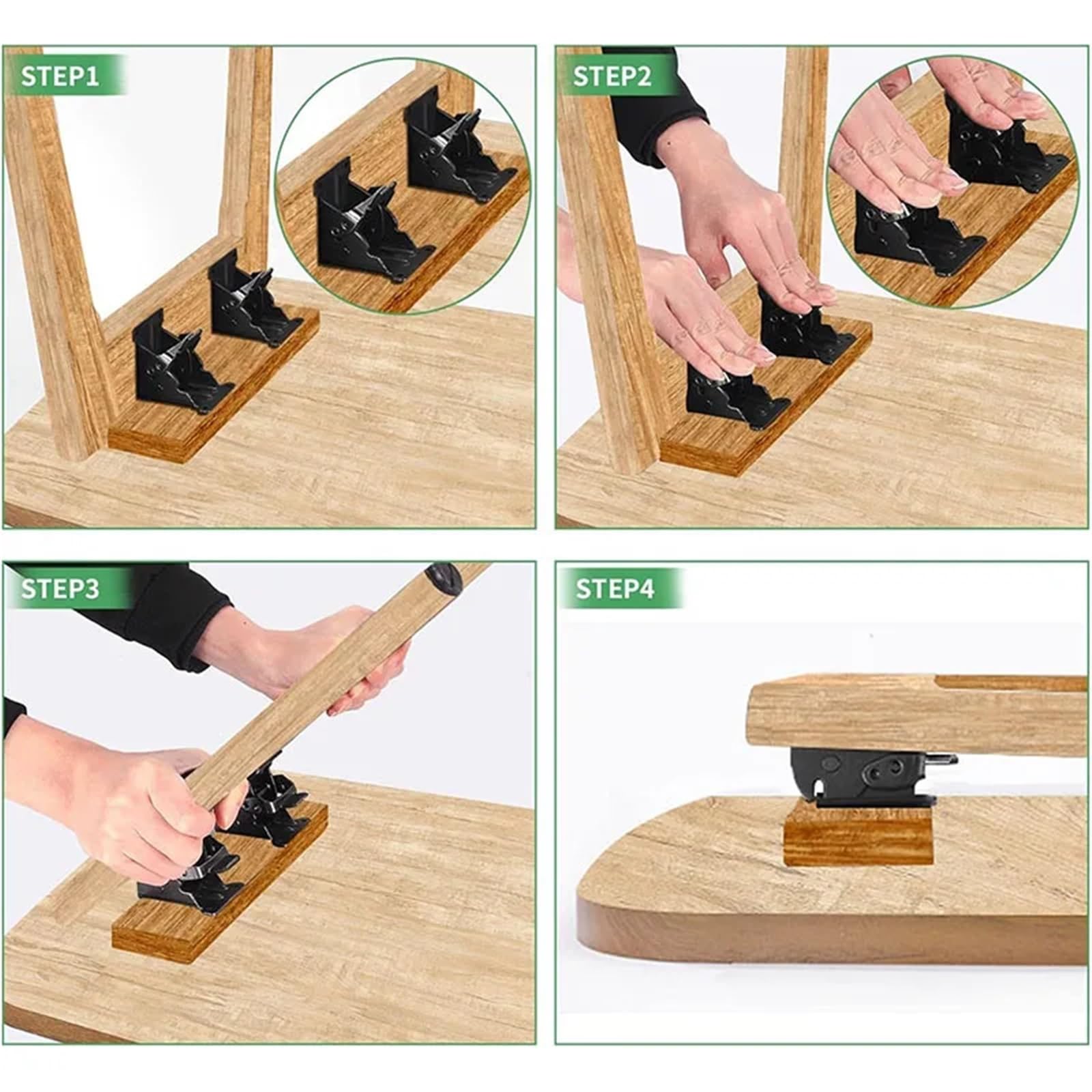 Bisagra de bloqueo plegable ángulo recto de 90 grados autoblocante engrosada 2/4/6/8 piezas muebles(4pcs with Screws)