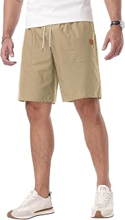 Askdeer Mens Casual Shorts Drawstring Summer Beach Stretch Twill Chino Golf Shorts