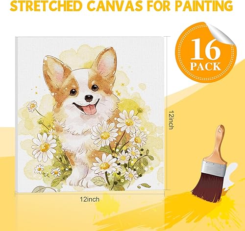 Miniatura 92 de ESRICH Lienzos de pintura de 11 x 14 pulgadas, paquete de 24 lienzos blancos en blanco para pintar, lienzos de pintura de algodón para óleo