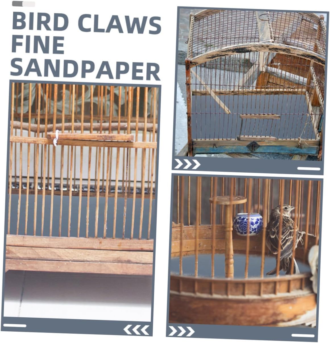 Ciieeo 5pcs Bird Cage Sandpaper Liners 28x23cm Blue Wear-Resistant Gravel Paper Pads for Parrot Cage Accessories Style