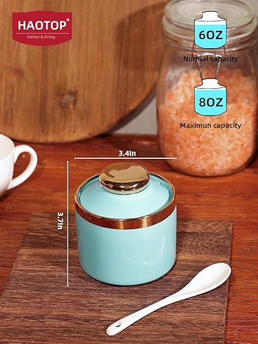 Miniatura 2 de HAOTOP Azucarero de 8 onzas con tapa y cuchara, dispensador de azúcar simple de cerámica para azúcar, contenedor de azúcar, accesorios de barra de