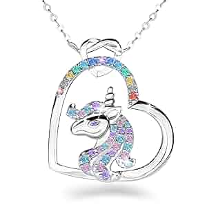 Amazon.com: Real 925 Sterling Silver Unicorn Necklace