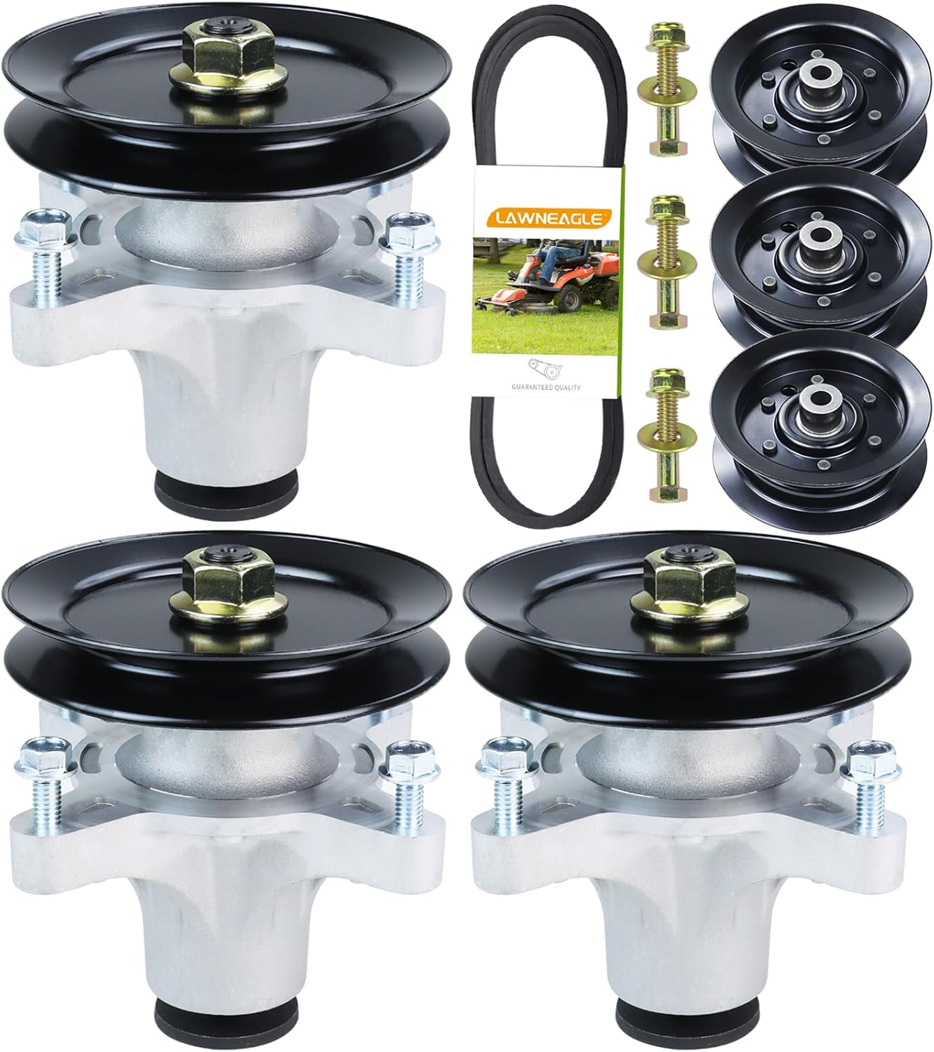 3 Pack 139-3214 Spindle Assembly with 125-5575 Spindle Pulley 106-2175 Idler Pulley 119-8820 Belt Replaces 139-3214 Spindle Toro 121-0751 117-7439 for Toro SS5000 SS5060 MX5060 Riding Mowers