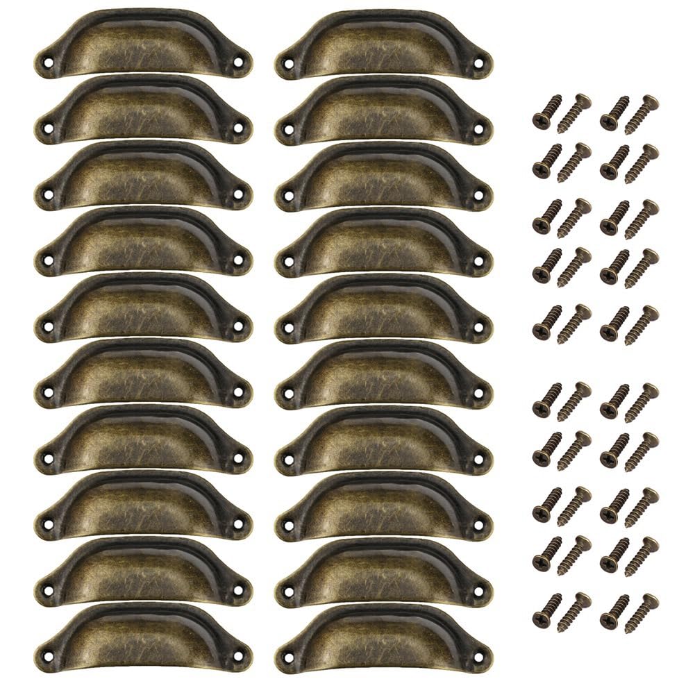 Tuidzljd 20PCS Antique Iron Drawer Knobs Pulls Handles - Vintage Kitchen Cabinets Furniture Wardrobe Pull Handle, B Easy to Use