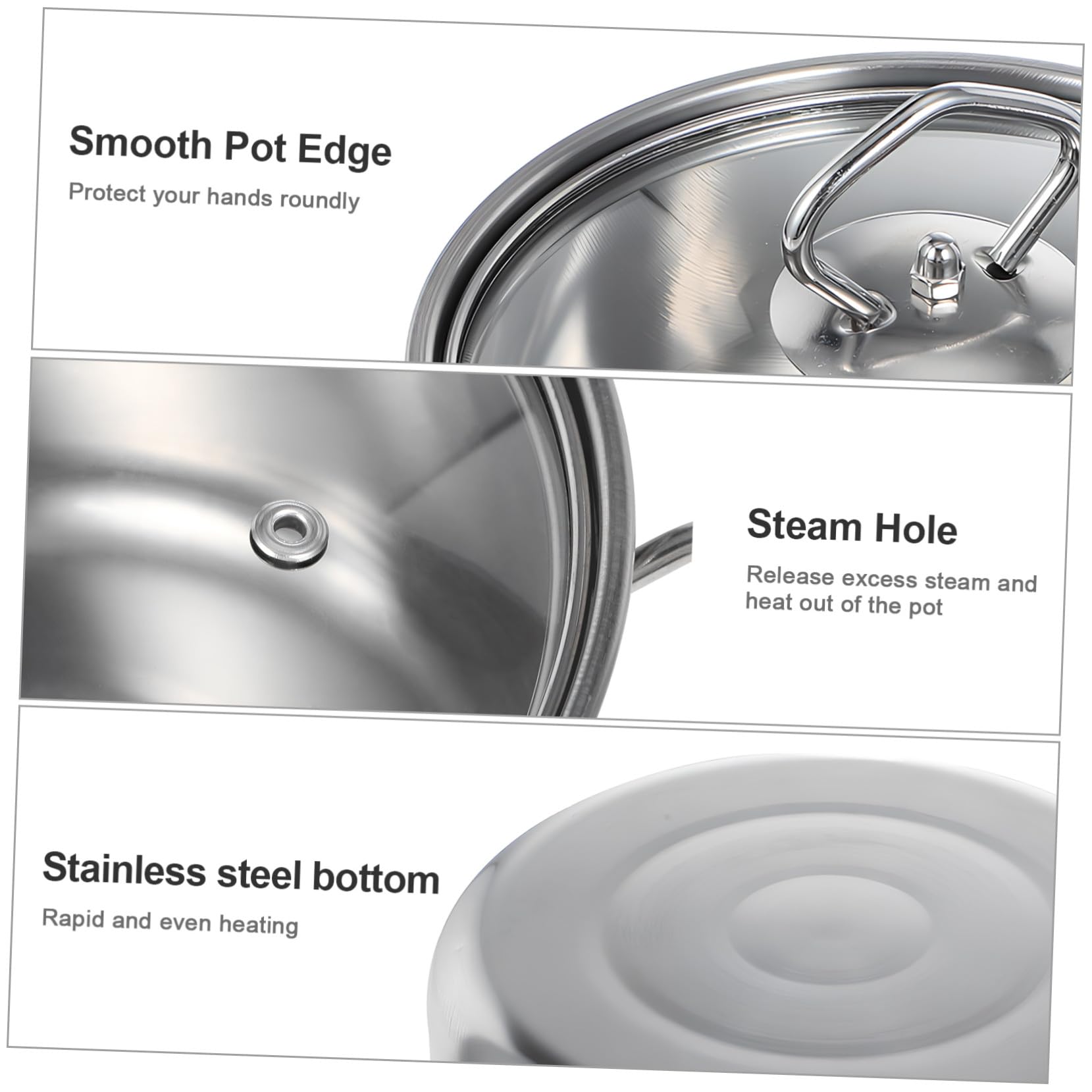Gatuida Set 10 Pezzi Pentole in Acciaio Inox con Doppio Manico e Coperchio in Vetro, Pentole per Zuppa, Stufato e Porridge, Compatibili Piani Cottura a Induzione, per Cucina Domestica
