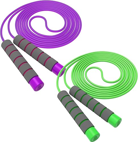 Miniatura 18 de Cuerda de saltar para niños, cuerda de saltar para niños, cuerda de saltar suave ajustable, cuerda de saltar para niños pequeños con asas de espuma