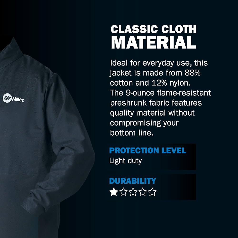 Miller Classic Cloth Jacket - 9oz Navy Cotton Welding Jacket