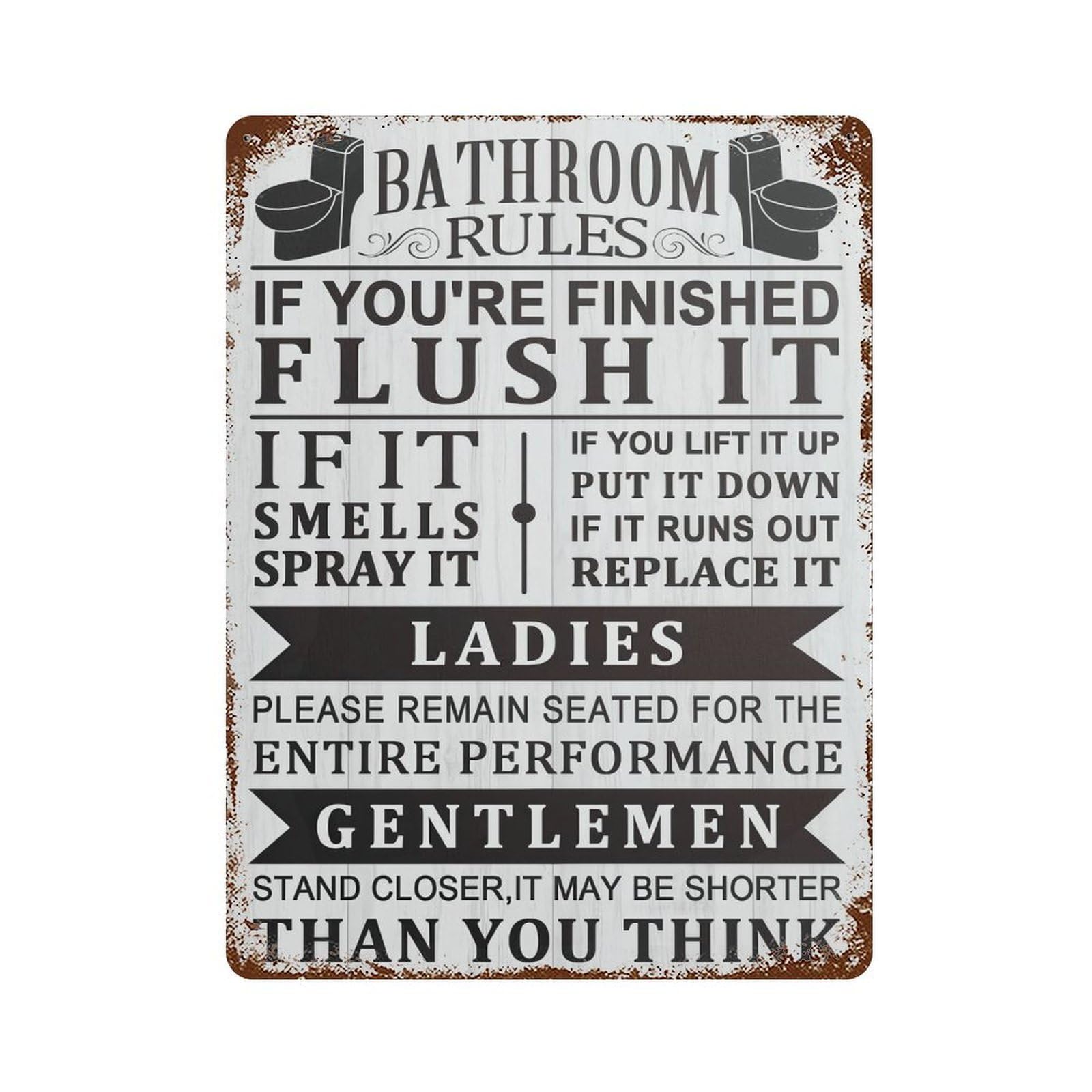 xiaoxiaoshen Bathroom Rules Affirmation Quote Wall Decor Art Metal Tin Poster Modern Home Decor Art Home Bar Shop Decorations Vintage Sign 40x30cm