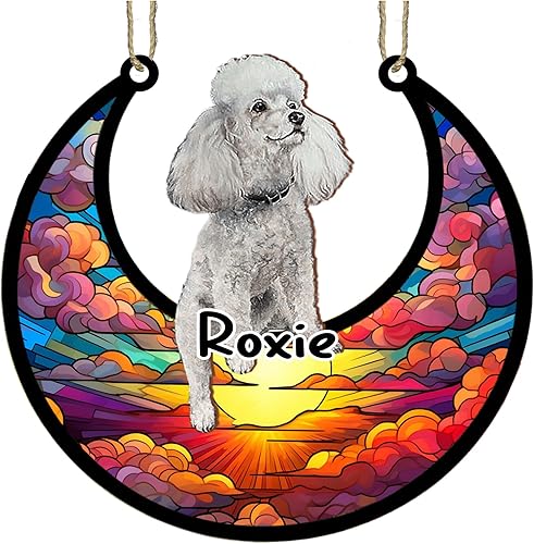 Vista 167 de LOVELYPOD Adorno de Navidad personalizado de perro pastor alemán, atrapasoles conmemorativo, adorno de Navidad de pastor alemán con nombre, pérdida