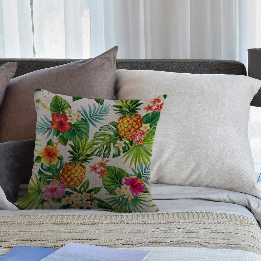 Federa Cuscino Decorativa 45x45 Cm | Hgod Designs | Ramo Di Ciliegio E Fiori Rossi - 5