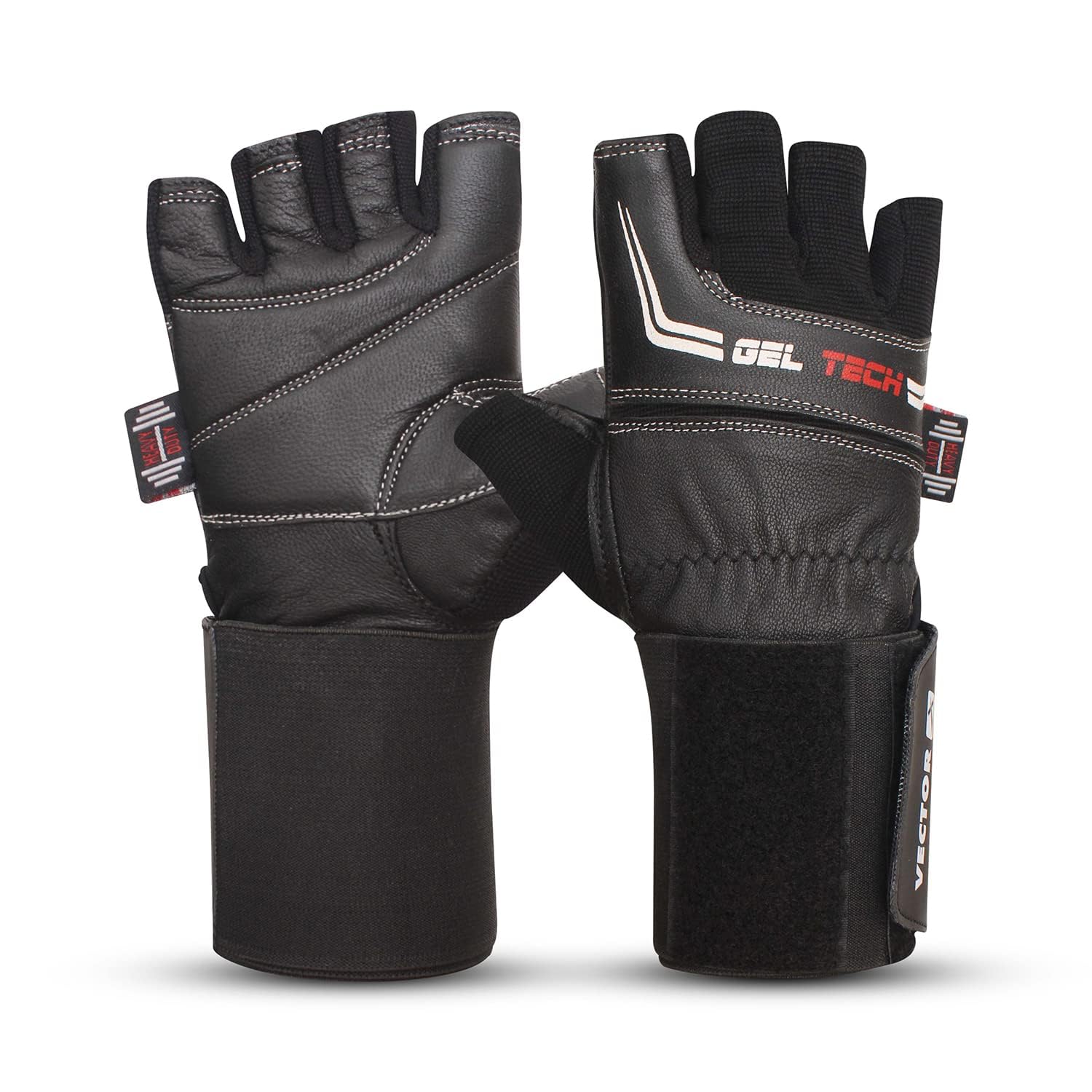 Vector X VX-1054 Gel Tech Fitness Gloves | Anti-Slip Gel Padded Gym Gloves with Wrist Support & Breathable Mesh Design (L)-image-35