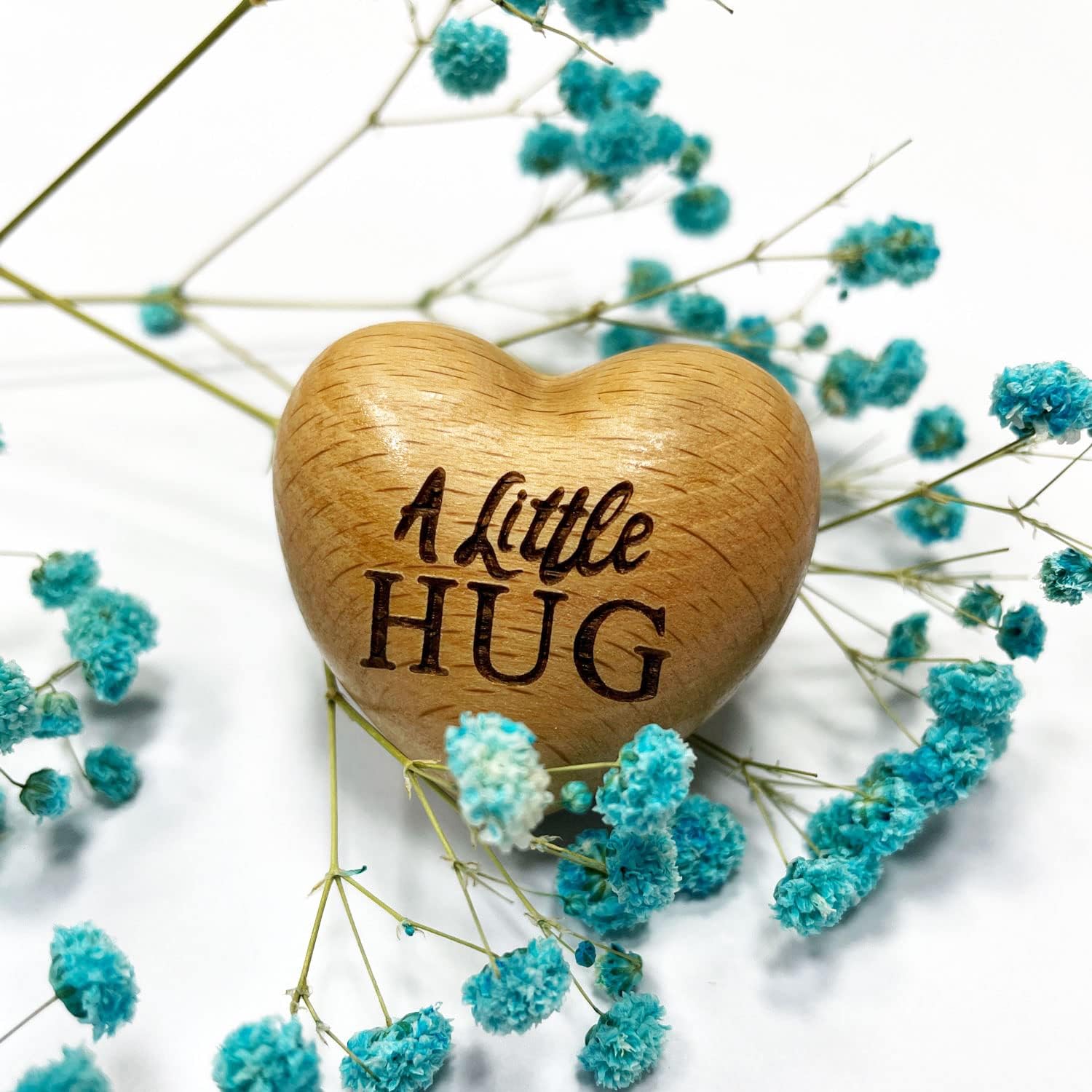 Little Pocket Hug Wooden Heart Token,a Little Hug Wooden