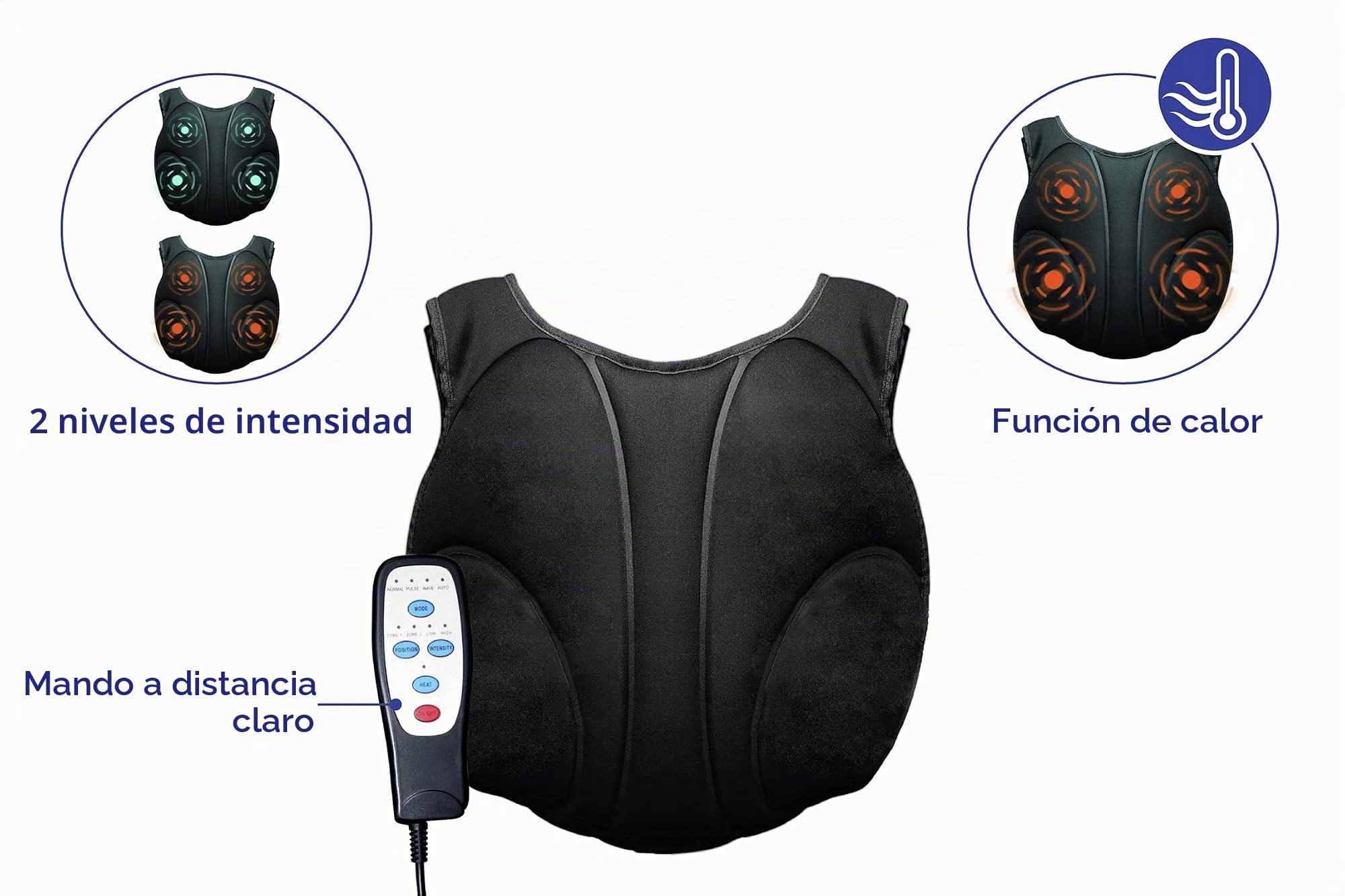 Maximex Masajeador de espalda y cuello – Masajeador con 4 funciones, plástico (ABS), 23,5 x 35 x 17 cm, antracita