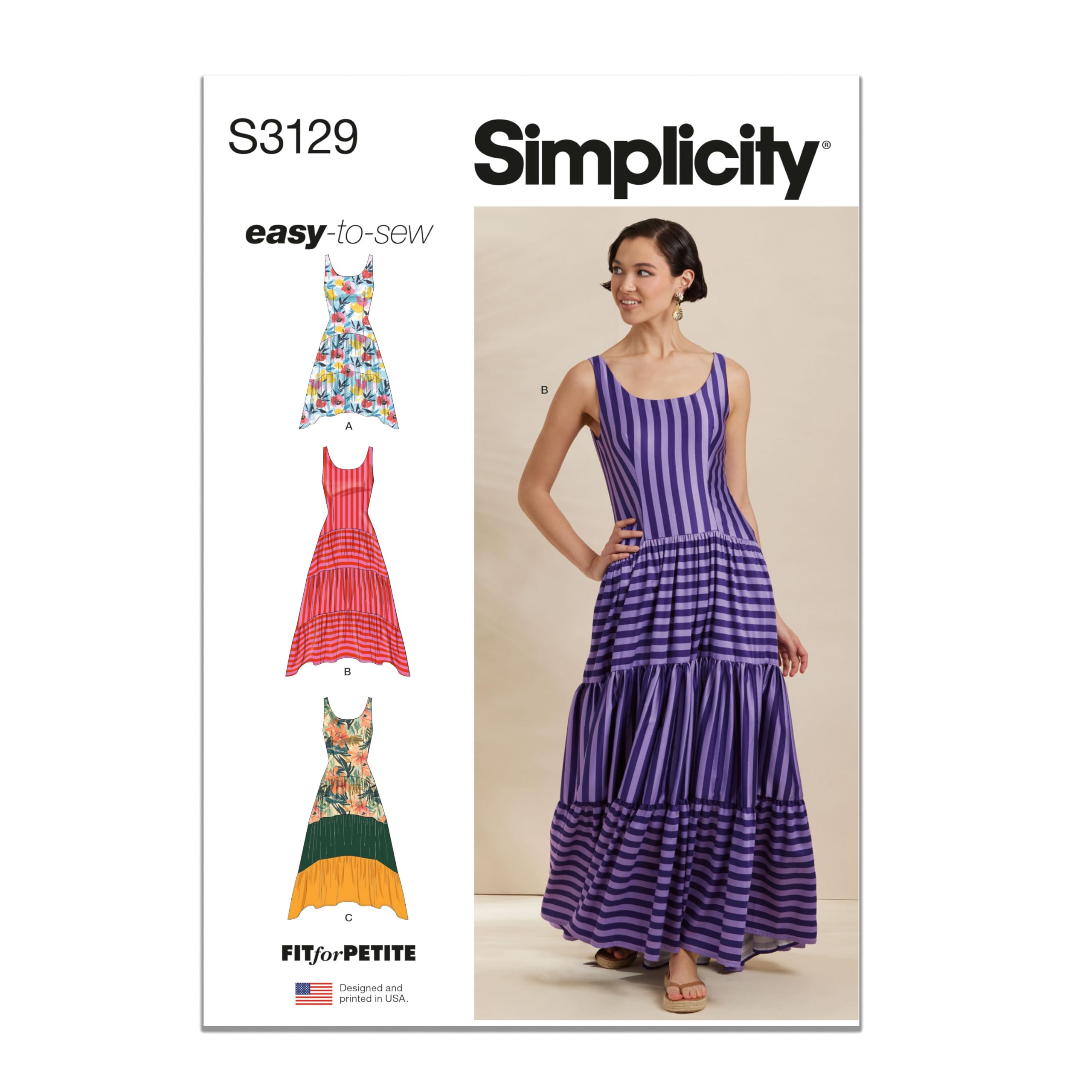 Simplicity Sewing Pattern SS3129R5 Misses' Dresses with Petite Lines R5 (14-16-18-20-22)