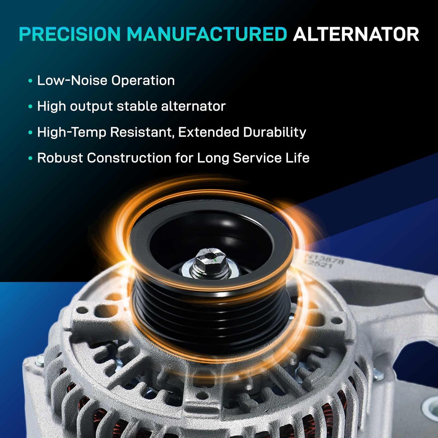 New Alternator Replacement Fit for 2003-2008 Toyota Corolla Matrix 1.8L Pontiac Vibe 2003 2004 2005 2006 2007 2008, for 2000-2005 Celica MR2 Spyder 00 01 02 03 04 05, Replace OE 27060-0D110, 13878